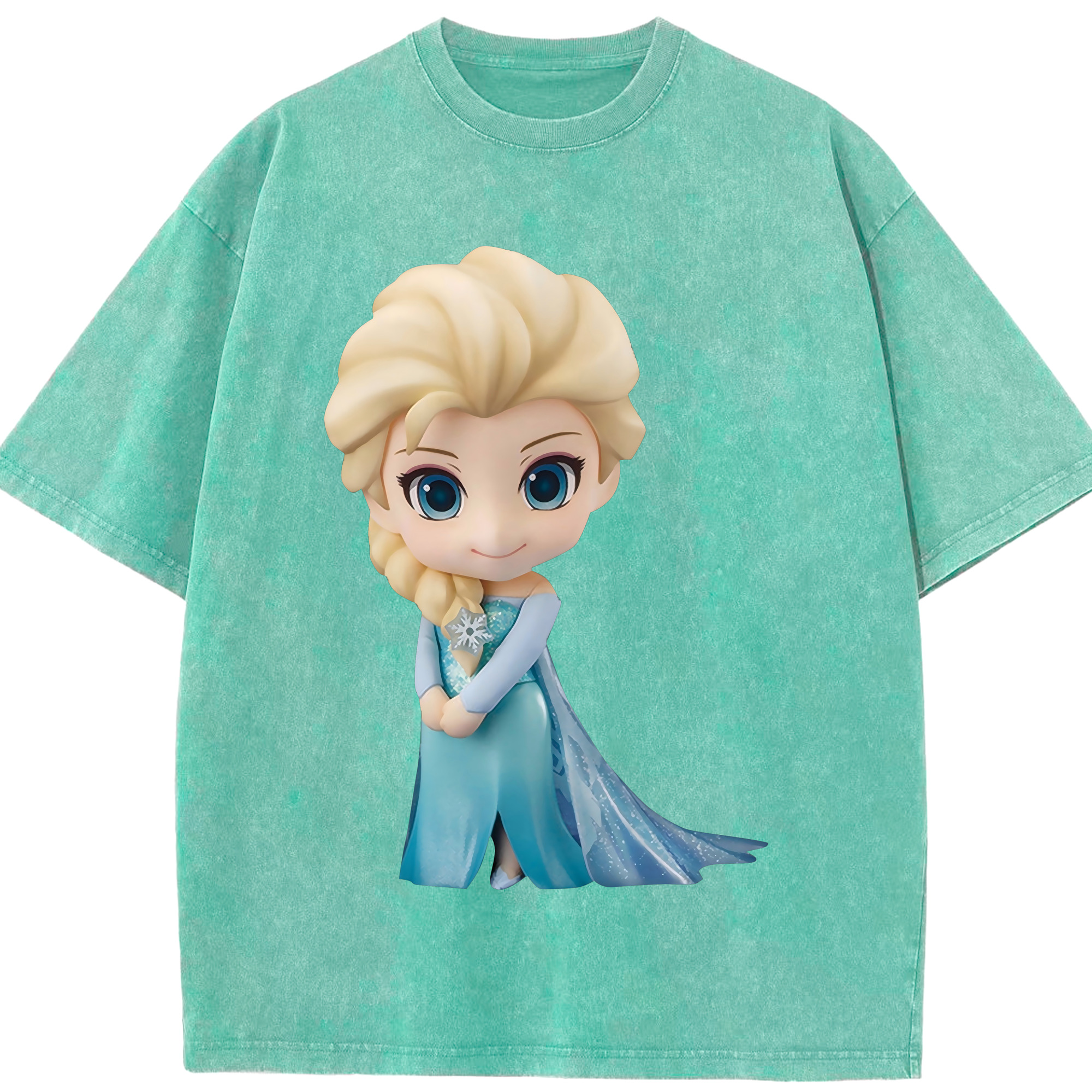 （画像用） アナと雪の女王 アンナ エルサ Frozen Anna Elsa 綿100% ヴィンテージ風 半袖Tシャツ（フロントプリント）